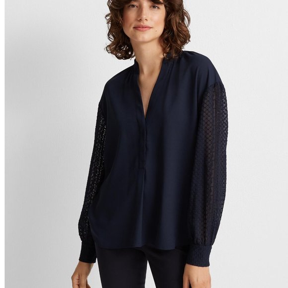 Club Monaco Lace Embroidered Blouse - White (Sold Out Online) - Picture 5 of 12